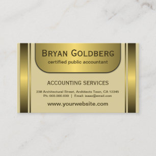 Elegant Cream & Gold Bord Standard CPA Accountant Visitekaartje