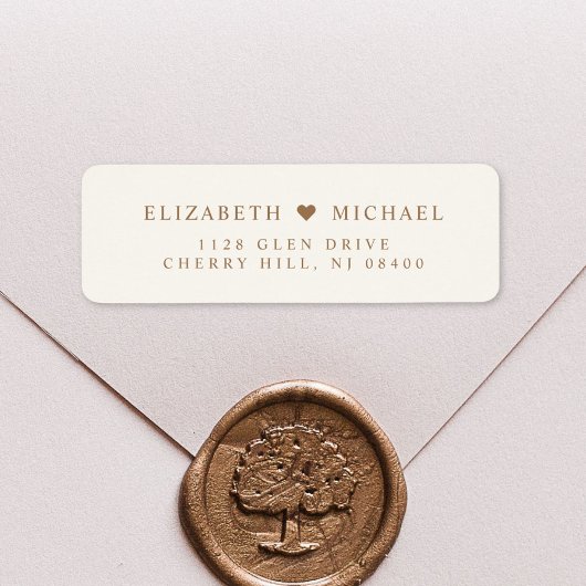Elegant Cream Gold Bruiloft Retouradres Etiket