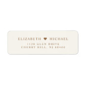 Elegant Cream Gold Bruiloft Retouradres Etiket (Voorkant)