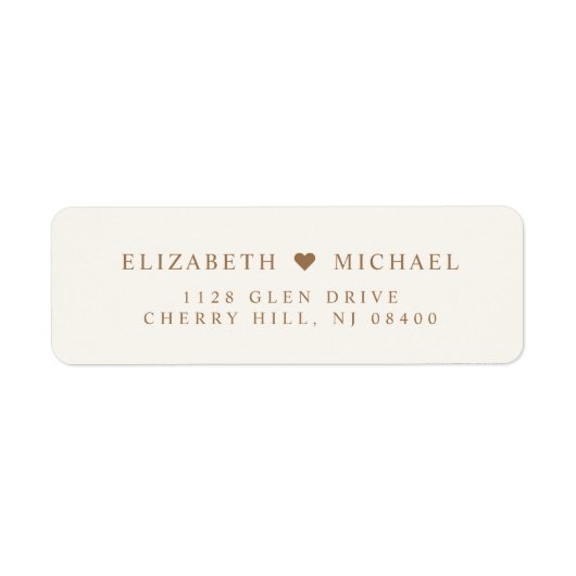 Elegant Cream Gold Bruiloft Retouradres Etiket (Voorkant)
