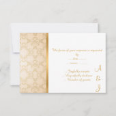 ELEGANT CREAM GOLD CUSTOM RSVP (Voorkant)