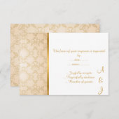 ELEGANT CREAM GOLD CUSTOM RSVP (Voorkant / Achterkant)