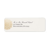 Elegant Cream Gold Mandala Return Address Labels (Voorkant)
