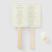 Elegant Cream Gold Wedding Program Handwaaier (Voorkant en achterkant)