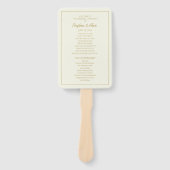 Elegant Cream Gold Wedding Program Handwaaier (Voorkant)