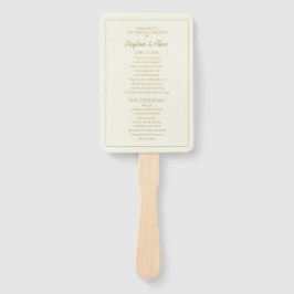 Elegant Cream Gold Wedding Program Handwaaier