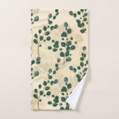Elegant Cream Gold Whimsical Eucalyptus Greenery Bad Handdoek (Handdoek)