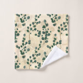 Elegant Cream Gold Whimsical Eucalyptus Greenery Bad Handdoek (Wasdoekje)