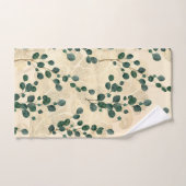 Elegant Cream Gold Whimsical Eucalyptus Greenery Bad Handdoek (Handdoek)