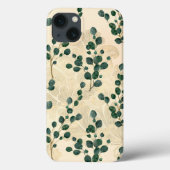 Elegant Cream Gold Whimsical Eucalyptus Greenery Case-Mate iPhone Case (Achterkant)