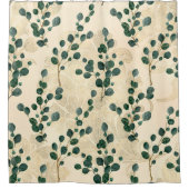 Elegant Cream Gold Whimsical Eucalyptus Greenery Douchegordijn (Voorkant)