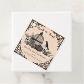 Elegant Cream Gothic Happy Halloween Gift Label (In situ)