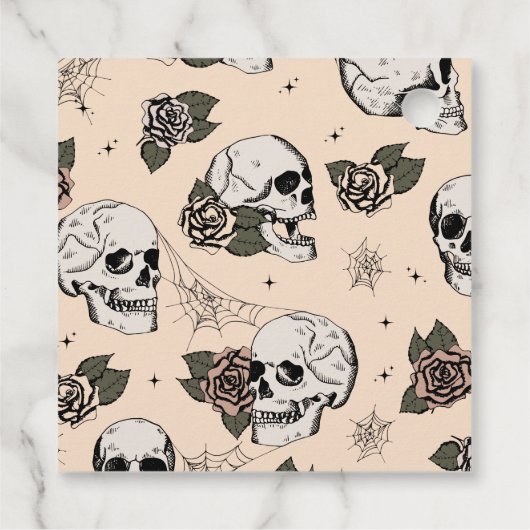 Elegant Cream Gothic Happy Halloween Gift Label (Achterkant)