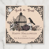 Elegant Cream Gothic Happy Halloween Gift Label (Voorkant)
