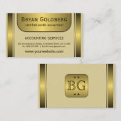 Elegant Cream & Goud Bord Standaard CPA Accountant Visitekaartje (Voorkant / Achterkant)