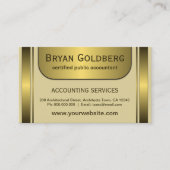 Elegant Cream & Goud Bord Standaard CPA Accountant Visitekaartje (Voorkant)