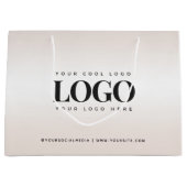 Elegant Cream Gradiënt Chic Custom Business Logo Groot Cadeauzakje (Voorkant)