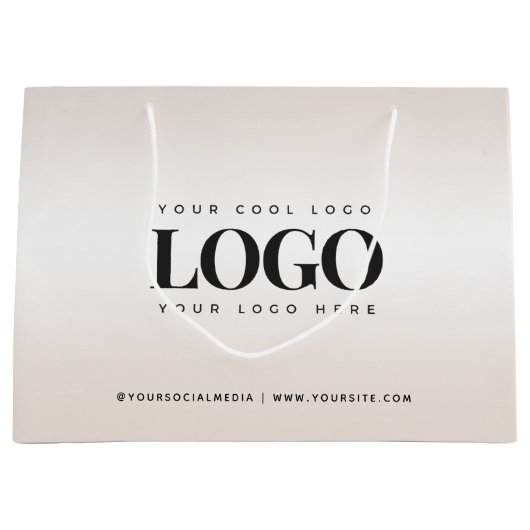 Elegant Cream Gradiënt Chic Custom Business Logo Groot Cadeauzakje (Voorkant)