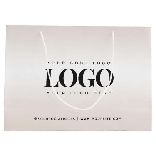 Elegant Cream Gradiënt Chic Custom Business Logo Groot Cadeauzakje (Achterkant)