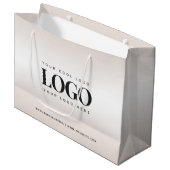 Elegant Cream Gradiënt Chic Custom Business Logo Groot Cadeauzakje (Voorkant Gekanteld)