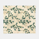 Elegant Cream Green Whimsical Eucalyptus Greenery Fleece Deken (Voorkant (Horizontaal))
