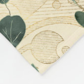 Elegant Cream Green Whimsical Eucalyptus Greenery Fleece Deken (Hoek)