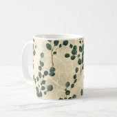 Elegant Cream Green Whimsical Eucalyptus Greenery Koffiemok (Voorkant links)