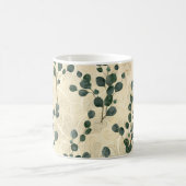 Elegant Cream Green Whimsical Eucalyptus Greenery Koffiemok (Center)