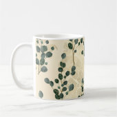 Elegant Cream Green Whimsical Eucalyptus Greenery Koffiemok (Links)