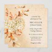 Elegant Cream Hydrangea Floral Christelijk Wedding Kaart (Voorkant / Achterkant)