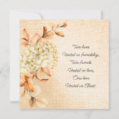 Elegant Cream Hydrangea Floral Christelijk Wedding Kaart (Achterkant)