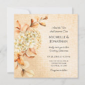Elegant Cream Hydrangea Floral Christelijk Wedding Kaart (Voorkant)