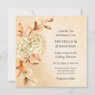 Elegant Cream Hydrangea Floral Christelijk Wedding Kaart