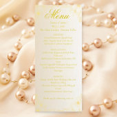 Elegant Cream Ivory and Gold Wedding Menu Card