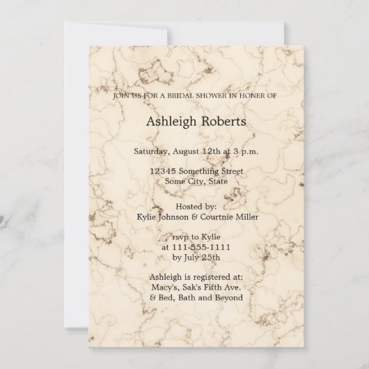 Elegant Cream Marble Vrijgezellenfeest Kaart (Voorkant)