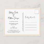 Elegant Cream Modern Photo Wedding Save the Date Aankondigingskaart (Achterkant)