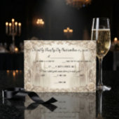 Elegant Cream Monochromatic Cathedral RSVP Kaartje