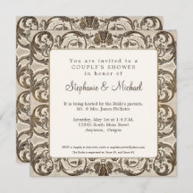  Elegant Cream n Gold Shell Couples Shower