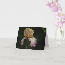 Elegant Cream Paars Iris Floral Foto Kaart