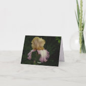 Elegant Cream Paars Iris Floral Foto Kaart (Achterkant)