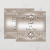 Elegant Cream Pearl 40e verjaardag Kaart (Voorkant / Achterkant)