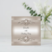 Elegant Cream Pearl 40e verjaardag Kaart (Staand voorkant)