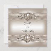 Elegant Cream Pearl 40e verjaardag Kaart (Voorkant)