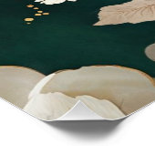 Elegant Cream Peony Floral Glanzend Poster –  (Hoek)