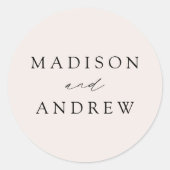 Elegant Cream Personalized Wedding Ronde Sticker (Voorkant)
