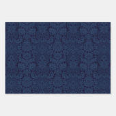 Elegant Cream, Rood & Blauw  Victoriaans Damask Inpakpapier Vel (Voorkant 3)