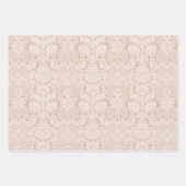 Elegant Cream, Rood & Blauw  Victoriaans Damask Inpakpapier Vel (Voorkant 2)