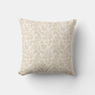 Elegant Cream Roos Bloemen Kussen