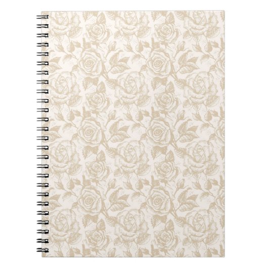 Elegant Cream Roos Bloemen Notitieboek (Voorkant)
