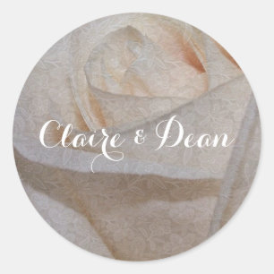 Elegant Cream Roos Wedding Envelope Stickers